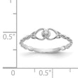 14k White Gold AA Diamond heart ring - Birthstone Company