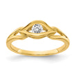 14k Polished AA Diamond ring - Birthstone Company