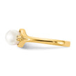 14k 6mm Fresh Water Cultured Pearl AA Diamond ring - Birthstone Company