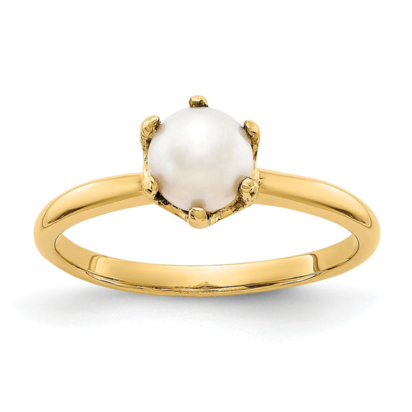 14k 5.5mm Fresh Water Cultured Pearl ring - Birthstone Company