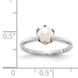 14k White Gold 5.5mm Fresh Water Cultured Pearl ring - Birthstone Company