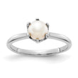 14k White Gold 5.5mm Fresh Water Cultured Pearl ring - Birthstone Company