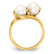 14k 6mm Fresh Water Cultured Pearl AA Diamond ring - Birthstone Company