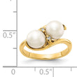 14k 6mm Fresh Water Cultured Pearl AA Diamond ring - Birthstone Company
