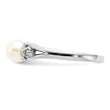 14k White Gold 6mm Fresh Water Cultured Pearl AA Diamond ring - Birthstone Company