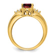 14k 8x6mm Oval Garnet AA Diamond ring - Birthstone Company