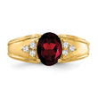 14k 8x6mm Oval Garnet AA Diamond ring - Birthstone Company