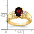 14k 8x6mm Oval Garnet AA Diamond ring - Birthstone Company