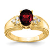 14k 8x6mm Oval Garnet AA Diamond ring - Birthstone Company