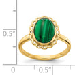 Malachite Cabochon Ring in 14K Yellow Gold, Size 6