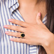 Oval Onyx Ring in 14K Yellow Gold, Size 6