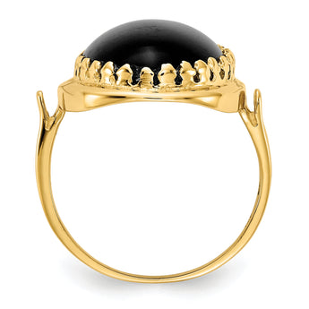 Oval Onyx Ring in 14K Yellow Gold, Size 6
