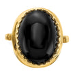 Oval Onyx Ring in 14K Yellow Gold, Size 6