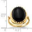 Oval Onyx Ring in 14K Yellow Gold, Size 6