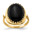 Oval Onyx Ring in 14K Yellow Gold, Size 6