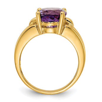 14k 11x9mm Oval Amethyst ring - Birthstone Company