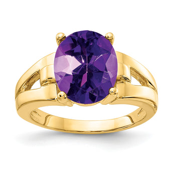 14k 11x9mm Oval Amethyst ring - Birthstone Company