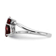 14k White Gold 5mm Heart Garnet ring - Birthstone Company