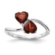 14k White Gold 5mm Heart Garnet ring - Birthstone Company