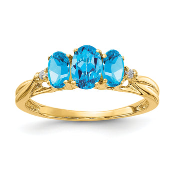 14ky Gemstone & Diamond Ring