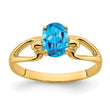 14k 7x5mm Oval Blue Topaz ring - Birthstone Company