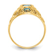 14k 7x5mm Oval Blue Topaz ring - Birthstone Company