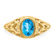 14k 7x5mm Oval Blue Topaz ring - Birthstone Company