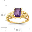 14k 8x6mm Emerald Cut Amethyst ring - Birthstone Company