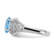 14k White Gold 8x6mm Oval Blue Topaz ring - Birthstone Company