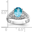 14k White Gold 8x6mm Oval Blue Topaz ring - Birthstone Company