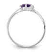 14k White Gold 7x3.5mm Marquise Amethyst AA Diamond ring - Birthstone Company