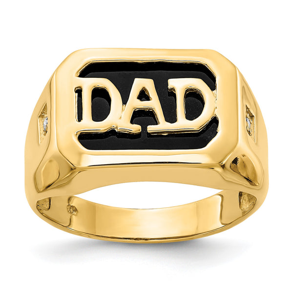 14k AA Diamond Men's Onyx Dad Ring - Birthstone Company