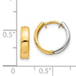 14k Two-tone Hinged Hoop Earrings