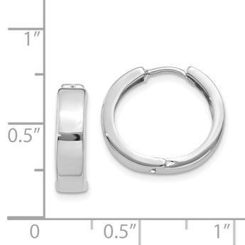 14k White Gold Round Hinged Hoop Earrings