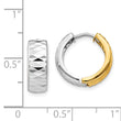 14k Two-tone Textured Hoop Earrings