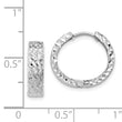 14k White Gold Diamond-cut Hinged Hoop Earrings