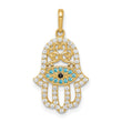 14K Multi-colored CZ Hamsa Pendant