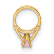 14K 3D Ring with Light Pink CZ Charm