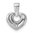 14k White Gold 3D CZ Heart Pendant