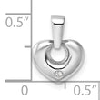 14k White Gold 3D CZ Heart Pendant
