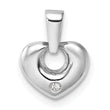 14k White Gold 3D CZ Heart Pendant