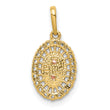14K Two-tone Our Lady of Guadalupe CZ Pendant