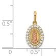14K Two-tone Our Lady of Guadalupe CZ Pendant