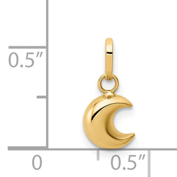 14k Polished Puffed Moon Charm