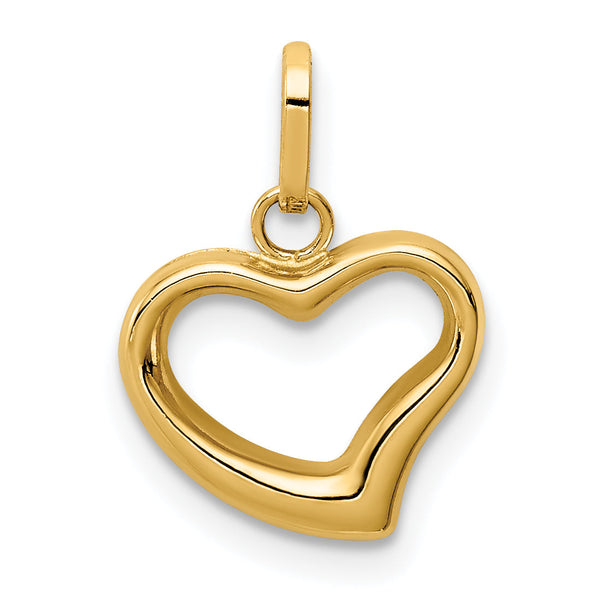 14k Polished Cut-out Puffed Heart Charm