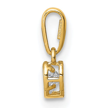 14K CZ Heart Dangle Pendant