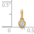 14K CZ Heart Dangle Pendant