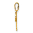 14K CZ Key Dangle Pendant