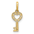 14K CZ Key Dangle Pendant