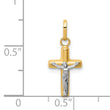 14k w/Rhodium Polished Hollow Crucifix Charm
